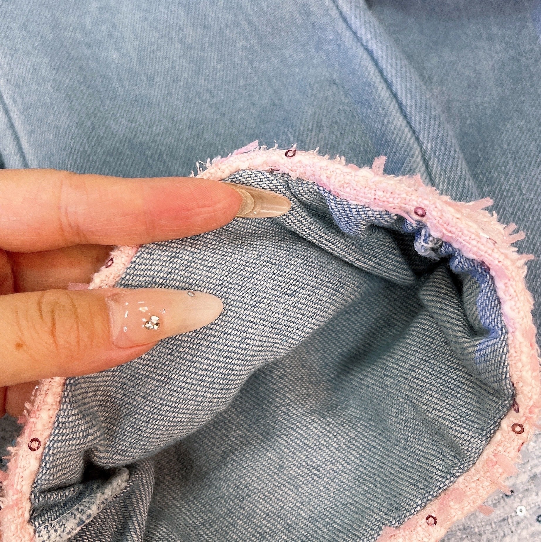 [363940] - One Set 2in1 Baju Setelan Atasan Blouse Ruffle Lengan Panjang Bawahan Celana Panjang Jeans Fashion Korean Style Anak Cewek Perempuan - Motif Top Cute Ruffle - BABYHOKI STORE - BABYHOKI STORE