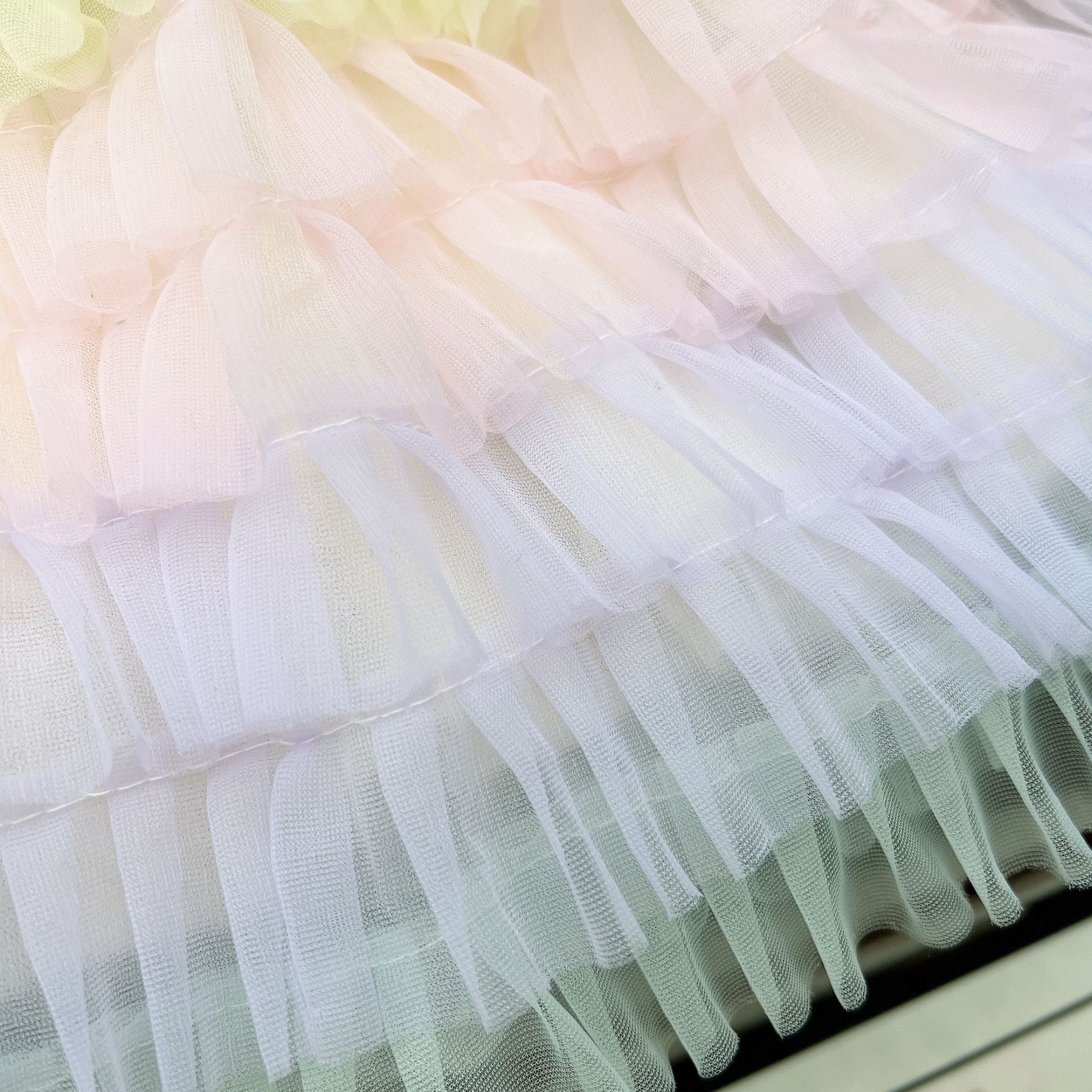 [363912] - One Set 2in1 Baju Setelan Dress Gaun Lengan Panjang Atasan Jaket Denim Fashion Anak Perempuan Cewek - Motif 3D Rainbow - BABYHOKI STORE