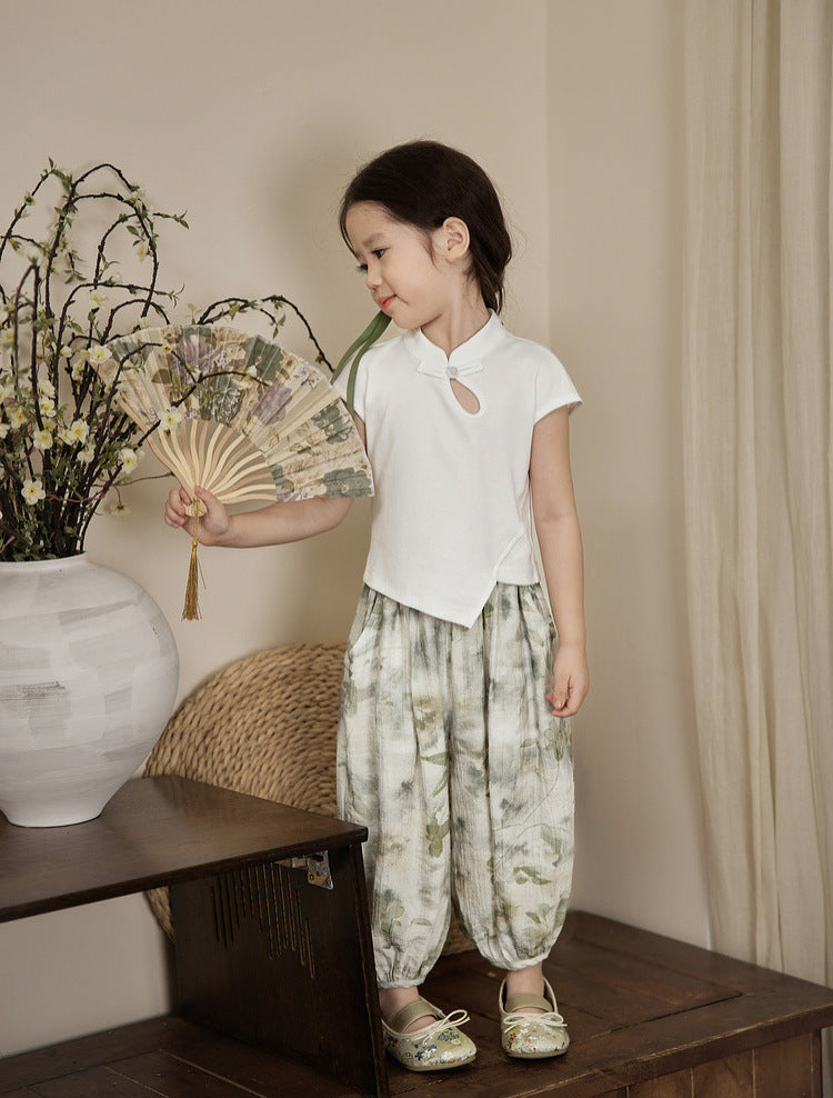 [5071061] - Setelan Baju Kutung Celana Panjang Fashion Anak Perempuan - Motif Calligraphy Art