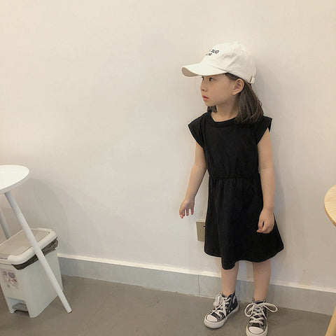 [507S1138] - Baju Dress Tanpa Lengan Fashion Anak Perempuan - Motif Casual Plain