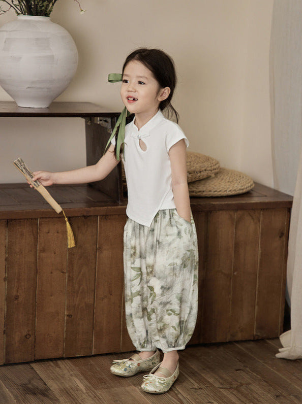 [5071061] - Setelan Baju Kutung Celana Panjang Fashion Anak Perempuan - Motif Calligraphy Art