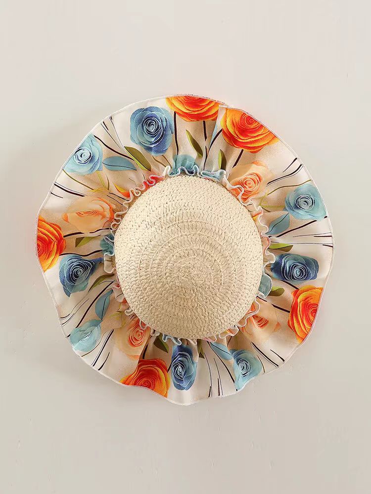 [363793] - Gaun Floral Dapat Topi Baju Dress Pantai Tanpa Lengan Fashion Anak Perempuan Cewek Bunga - Motif Rose Flower