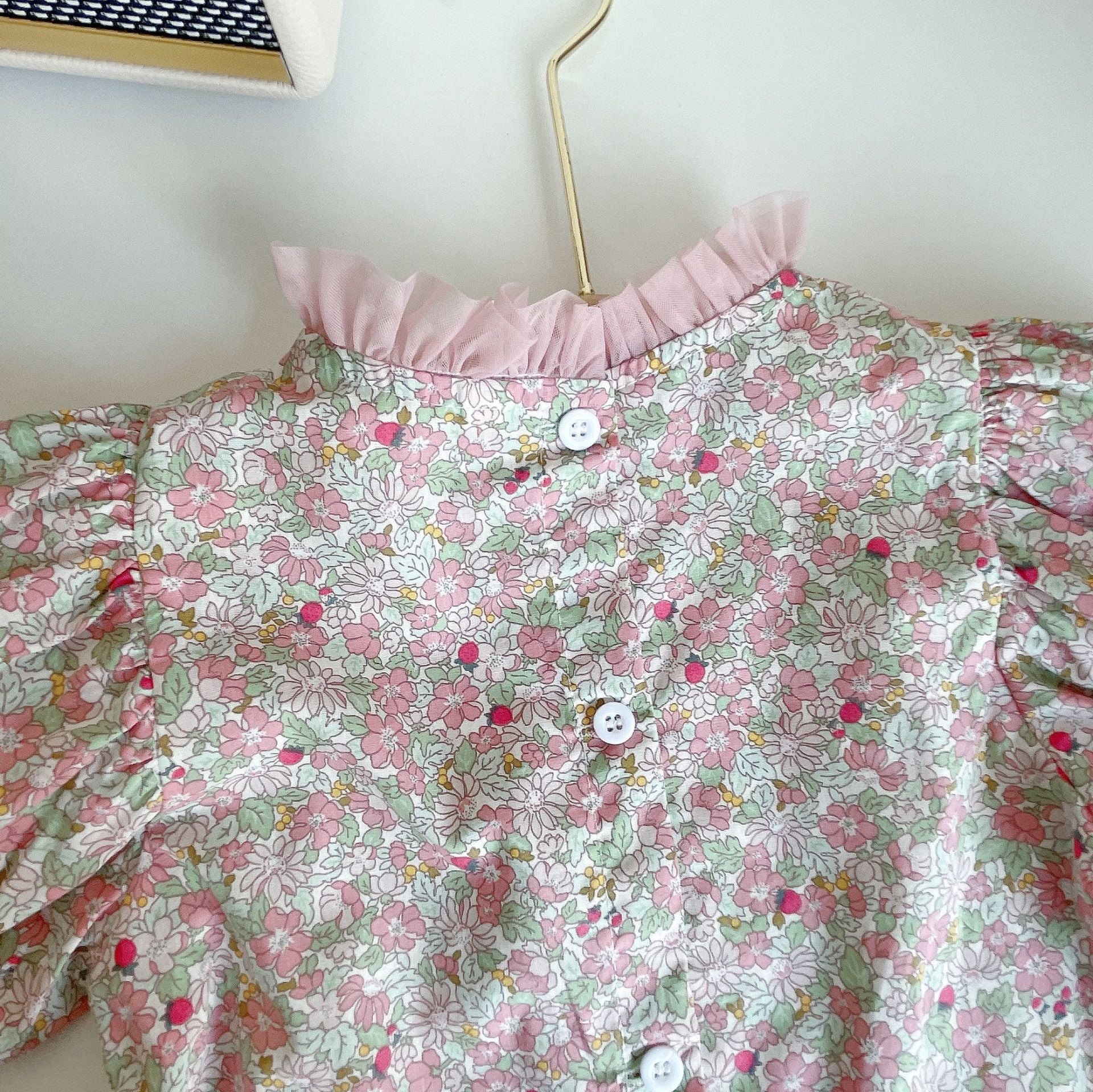 BABYHOKI STORE Usia 7 8 9 10 Tahun Baju Anak Tanggung Cewek [363628] - Setelan Blouse Bawahan Overall Anak Perempuan - Motif Pretty Flower