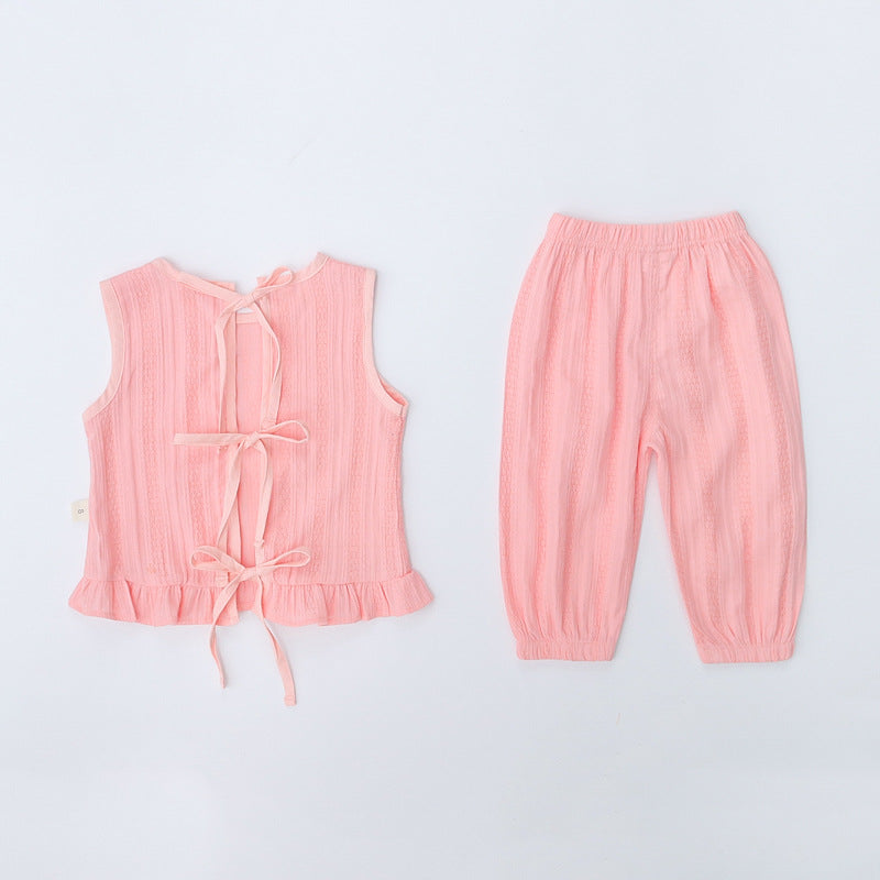 [340365] - Baju Setelan Blouse Kutung Fashion Anak Perempuan - Motif Rough Knot