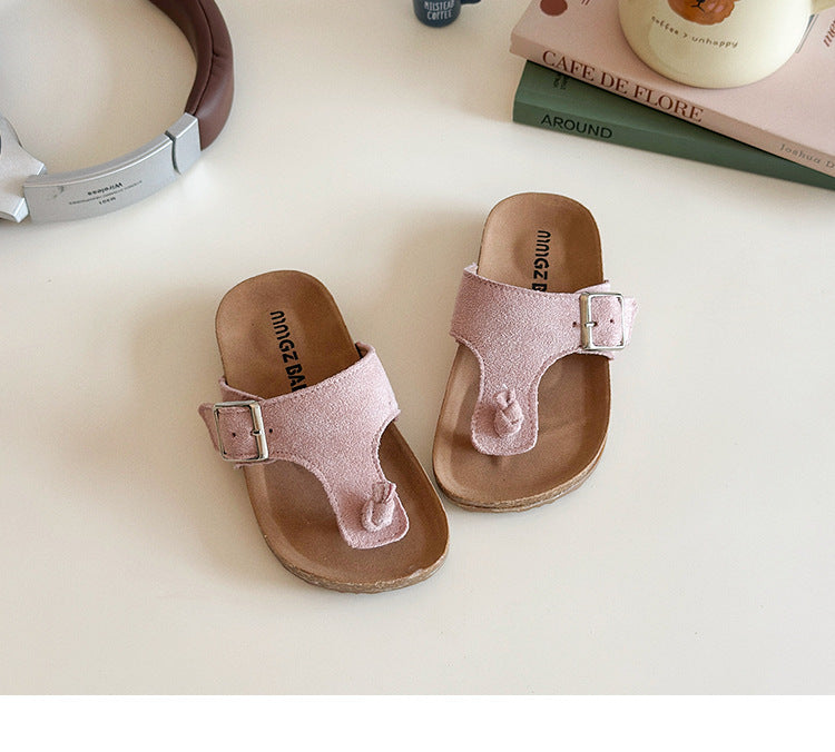 [381275 Size 21-30] - Sandal Flip Flop Slippers Fashion Anak Laki Laki Cowok & Perempuan Cewek - Motif Strap Soft Color - BABYHOKI STORE