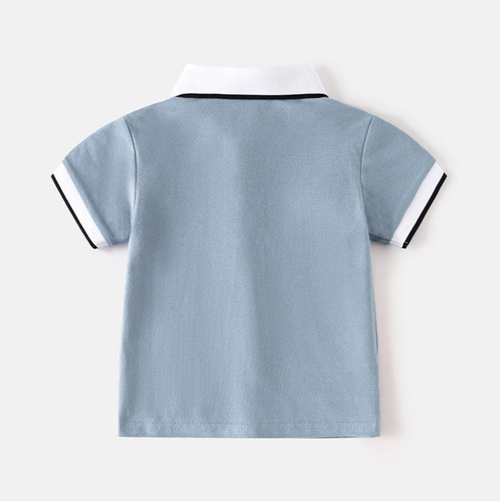 [5131116] - Atasan Baju Polo Lengan Pendek Anak Laki-Laki - Motif Collared Animals