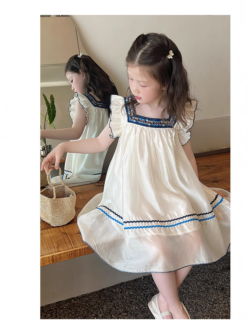 [5071117] - Baju Dress Gaun Retro Lengan Kutung Fashion Trendi Anak Perempuan Cewek - Motif Retro Ethnic Pattern - BABYHOKI STORE