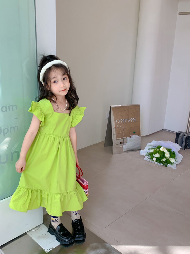 [507945] - Baju Dress Kutung Fashion Import Anak Perempuan - Motif Plain Soft