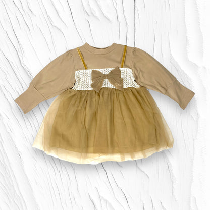 [340411-V1] - Baju Mini Dress Lengan Panjang Fashion Anak Perempuan - Motif Tutu Ribbon