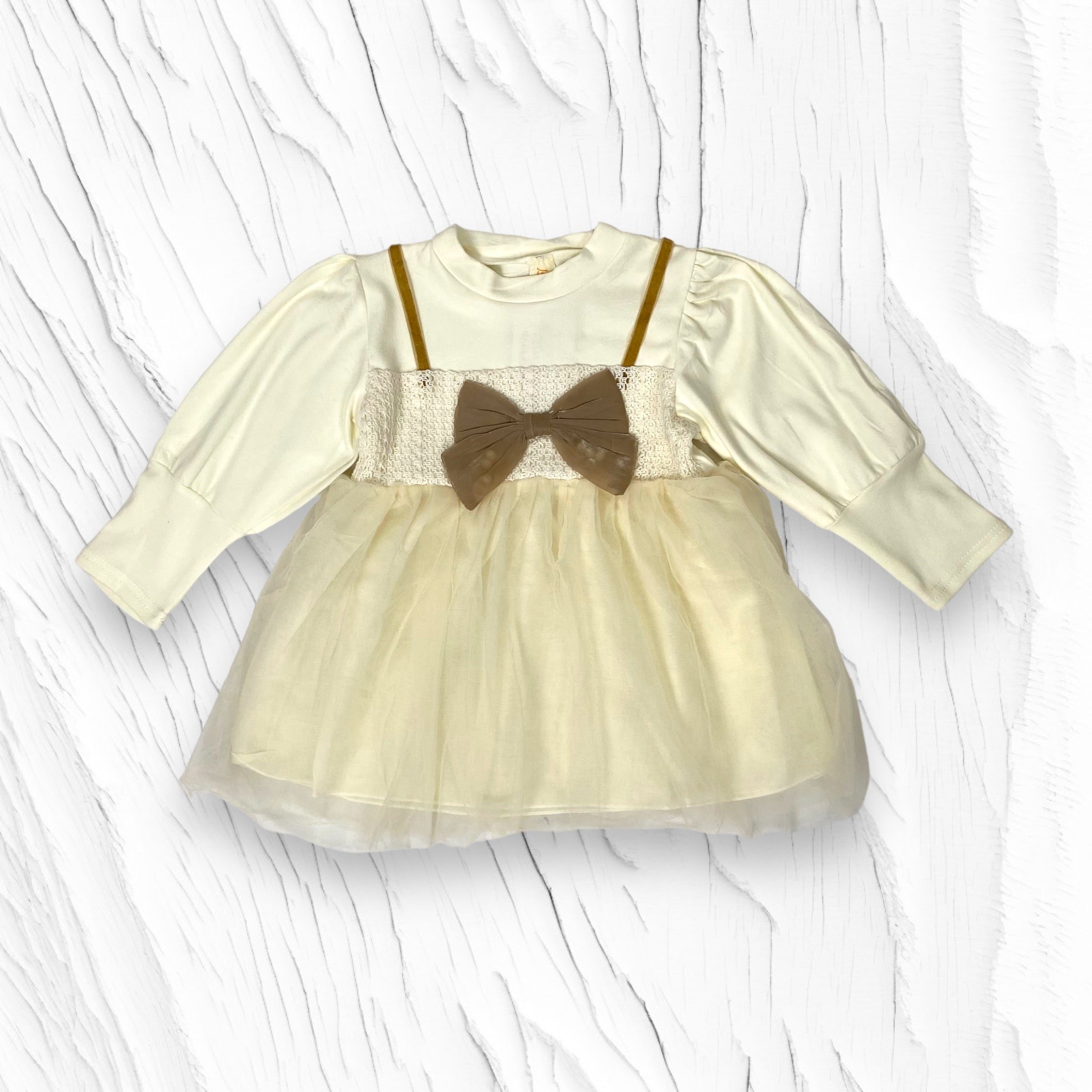 [340411-V1] - Baju Mini Dress Lengan Panjang Fashion Anak Perempuan - Motif Tutu Ribbon