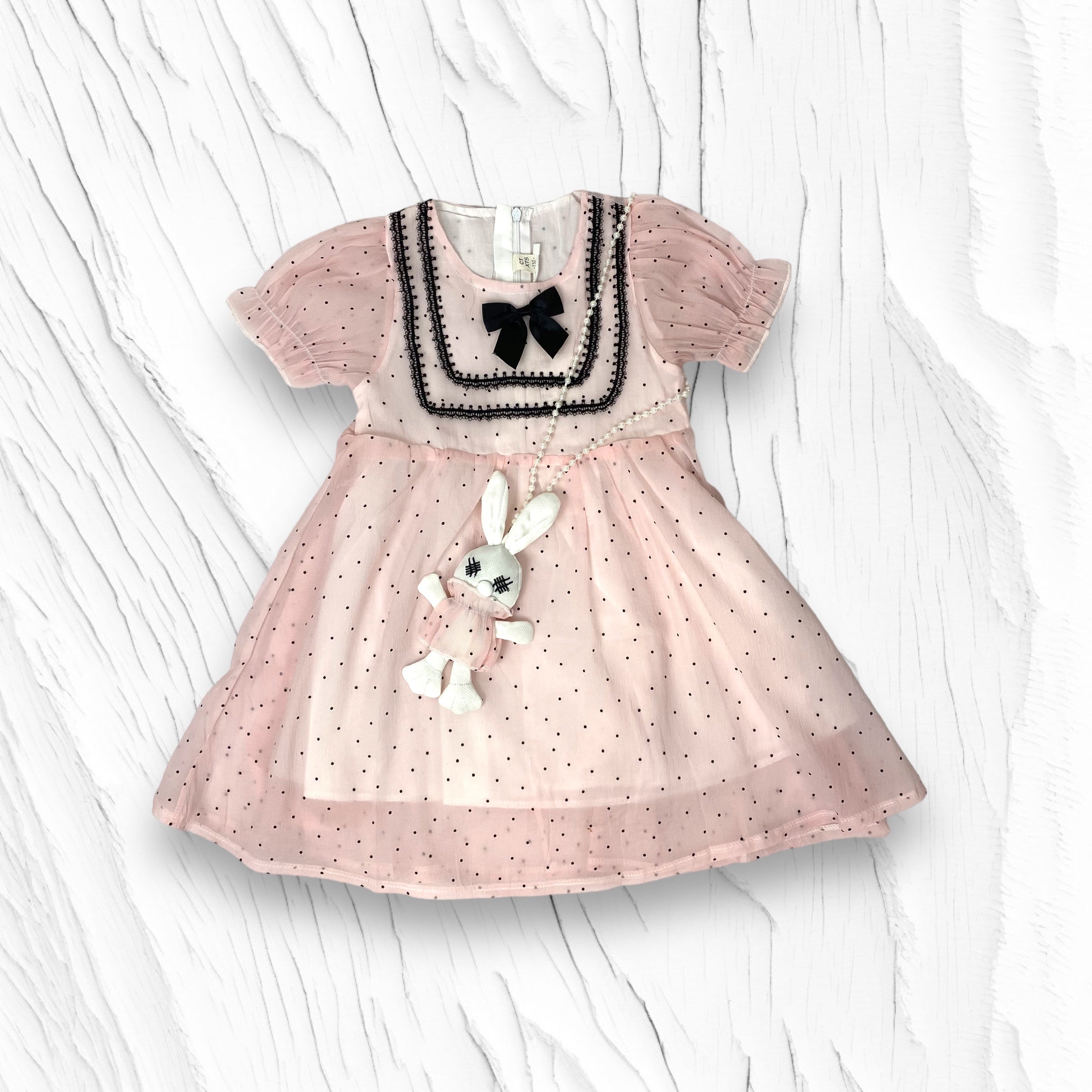 [340357-V1] - Baju Dress Korea Fashion Anak Perempuan - Motif Circle Ribbon