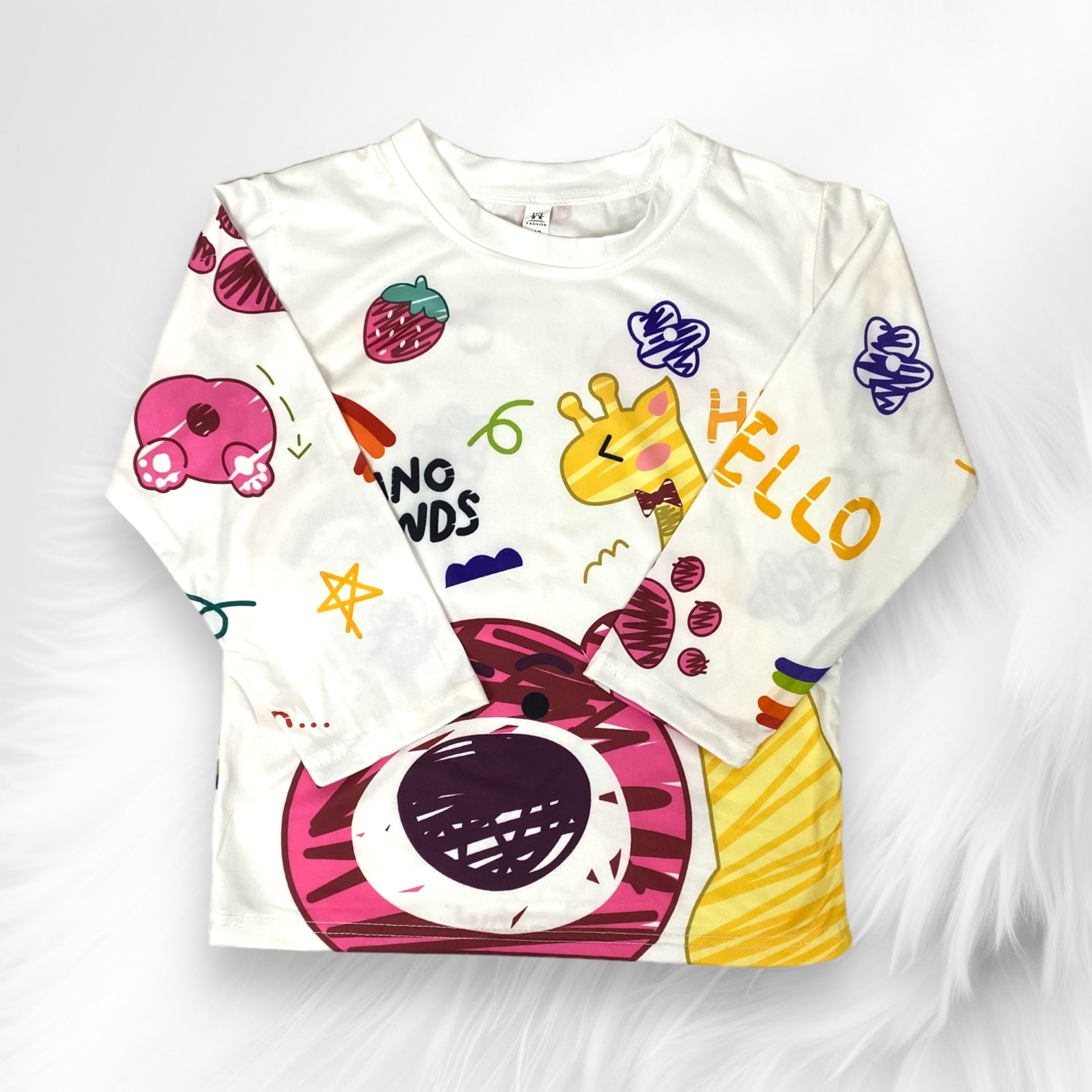 [345394-V1] - Baju Atasan Kaos Lengan Panjang Fashion Anak Cowok Cewek - Motif Famous
