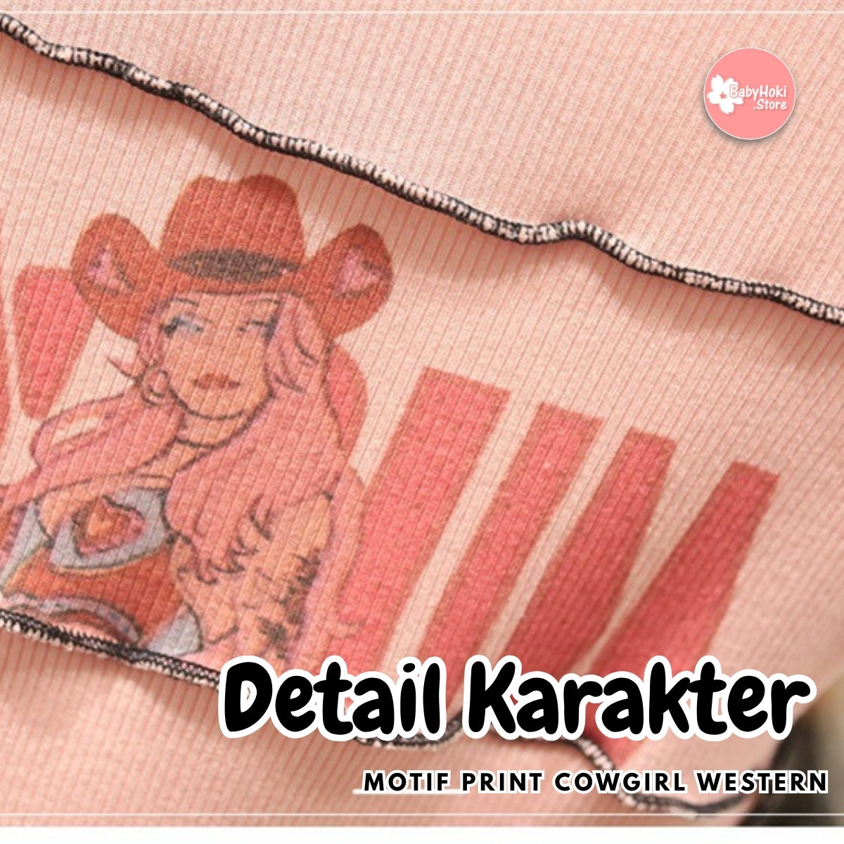 [363728] - BABYHOKI STORE Oneset 2in1 Setelan Atasan Baju Crop Top Celana Jeans Fashion Anak Perempuan - Motif Star Wavy