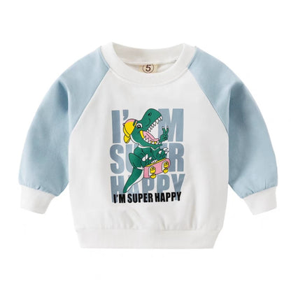 [102396] - Baju Atasan Sweater Fashion Anak Laki-Laki - Motif Dino Happy