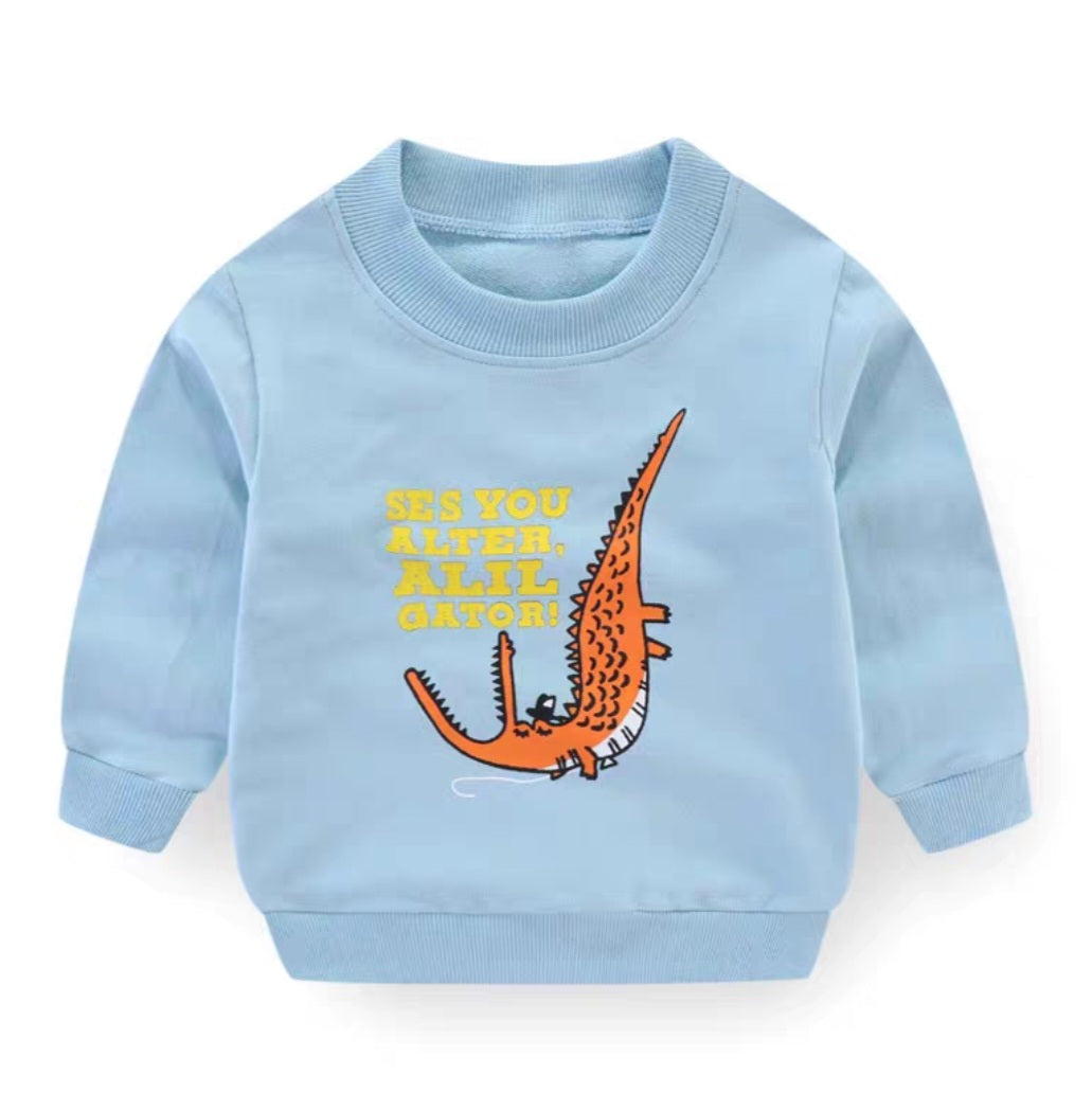 [102401] - Baju Atasan Sweater Fashion Import Anak Laki-Laki - Motif Crocodile Said
