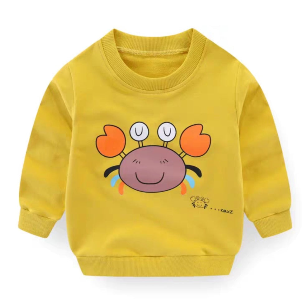 [102404] - Baju Atasan Sweater Fashion Import Anak Perempuan - Motif Cute Crab