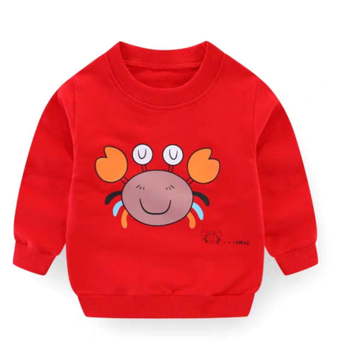[102404] - Baju Atasan Sweater Fashion Anak Perempuan - Motif Cute Crab