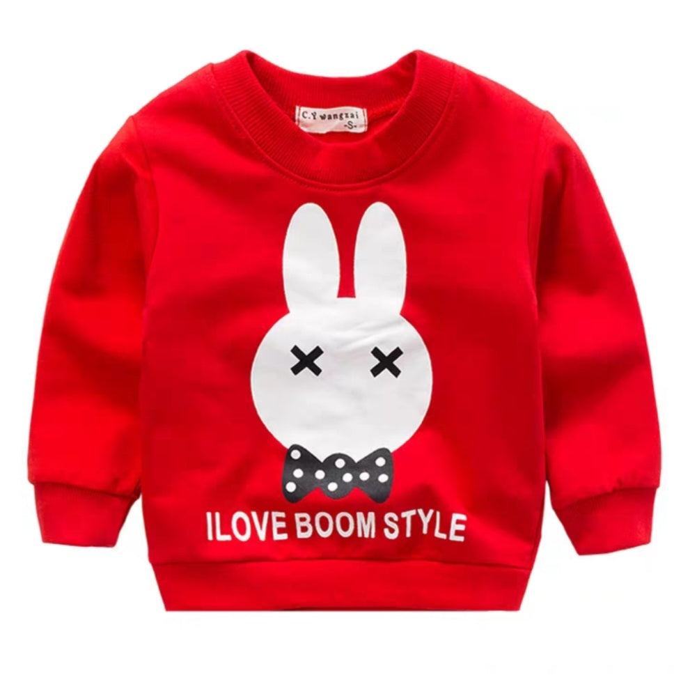 [102410] - Baju Atasan Sweater Fashion Import Anak Perempuan - Motif Ribbon Bunny