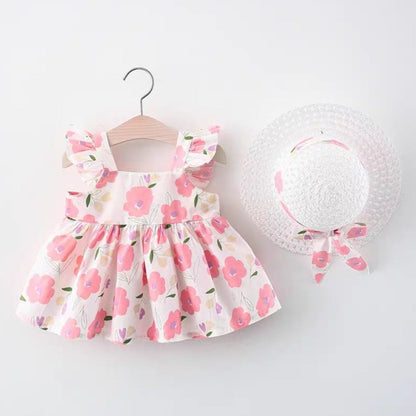 [102479] - Baju Mini Dress Lengan Pendek Fashion Import Anak Perempuan - Motif Thin Flower