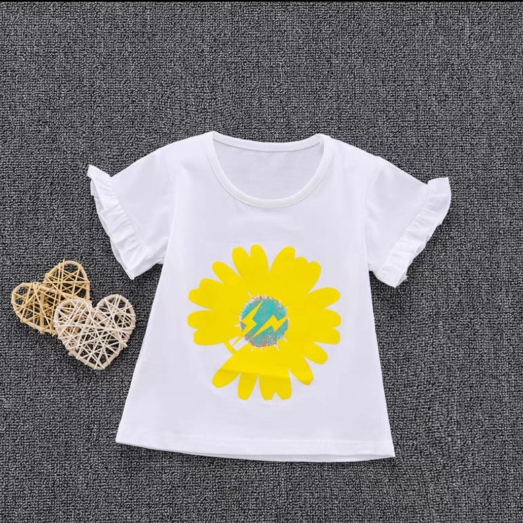 [102499] - Baju Atasan Kaos Lengan Pendek Fashion Anak Perempuan - Motif Big Flower