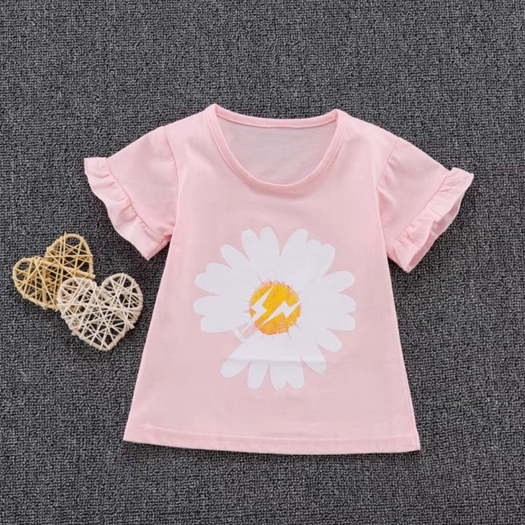 [102499] - Baju Atasan Kaos Lengan Pendek Fashion Anak Perempuan - Motif Big Flower