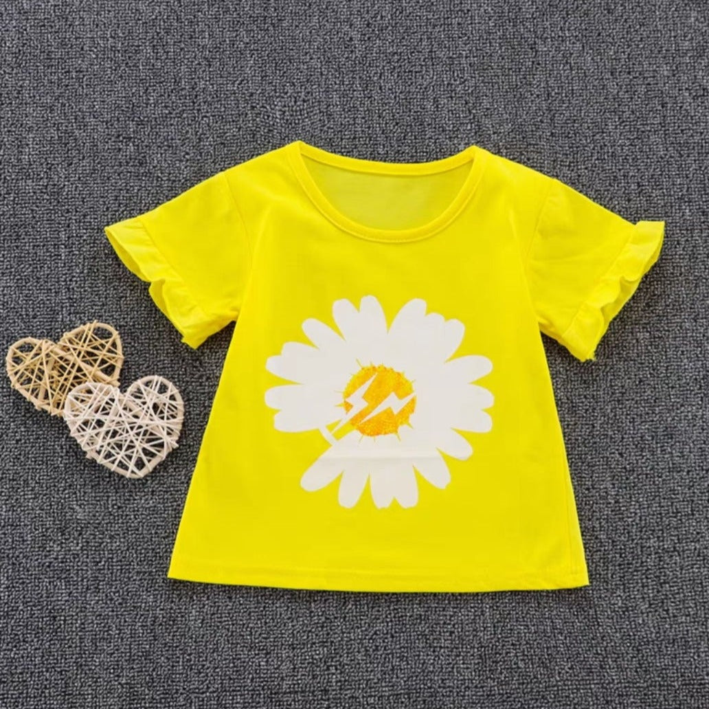[102499] - Baju Atasan Kaos Lengan Pendek Fashion Anak Perempuan - Motif Big Flower