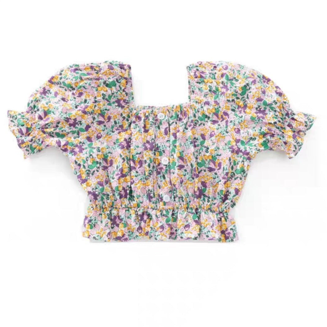 [507751] - Baju Atasan Blouse Fashion Anak Perempuan - Motif Color Flowers