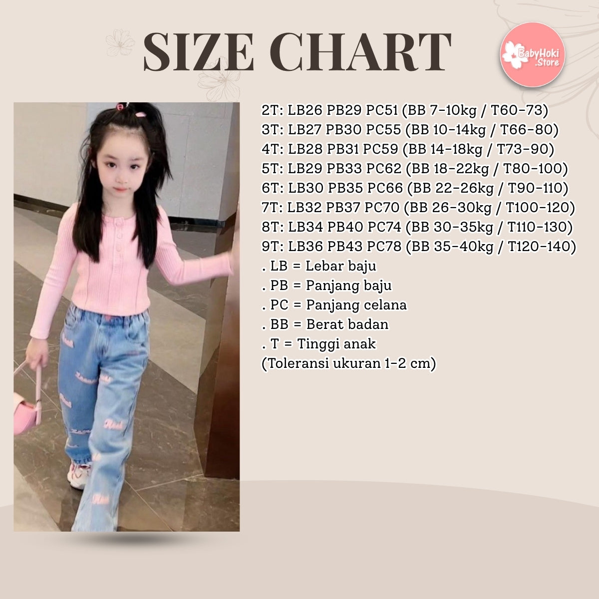 [363713] - Baju Setelan Atasan Rajut Celana Jeans Panjang Fashion Anak Cewek - Motif Letter Knit