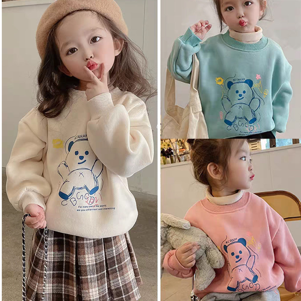 [507S142] - Baju Atasan Sweater Lengan Panjang Fashion Anak Perempuan - Motif Bear Doll