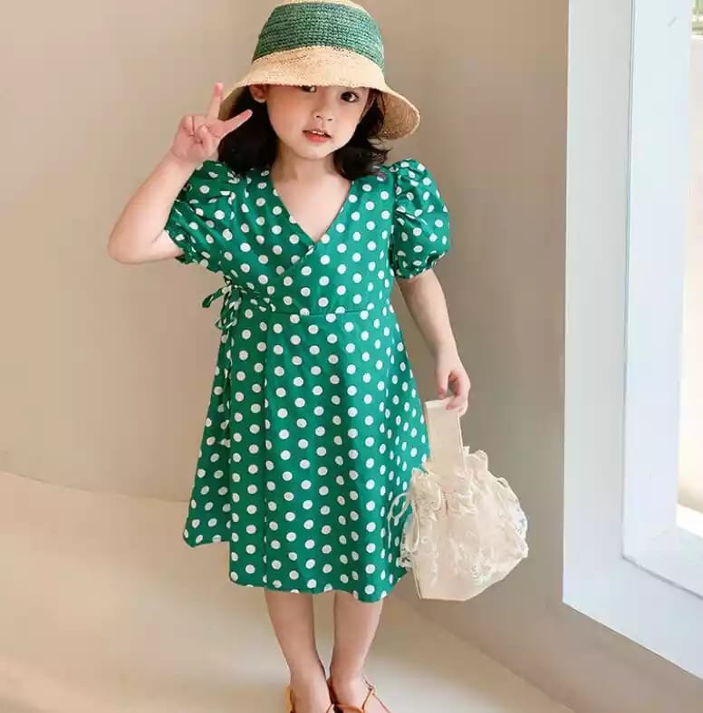 CLEARANCE SALE [Dress Lengan Pendek] 2 Tahun BB 7-10Kg Gaun Anak Cewek Perempuan