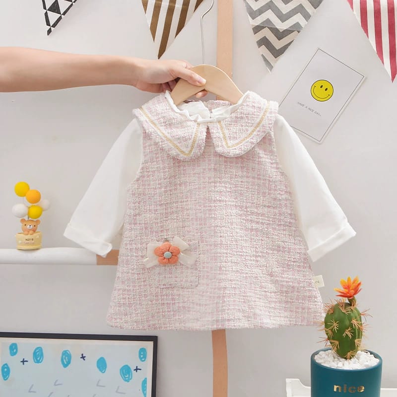 CLEARANCE SALE [Dress Lengan Panjang] 4 Tahun BB 14-18kg Gaun Anak Cewek Perempuan