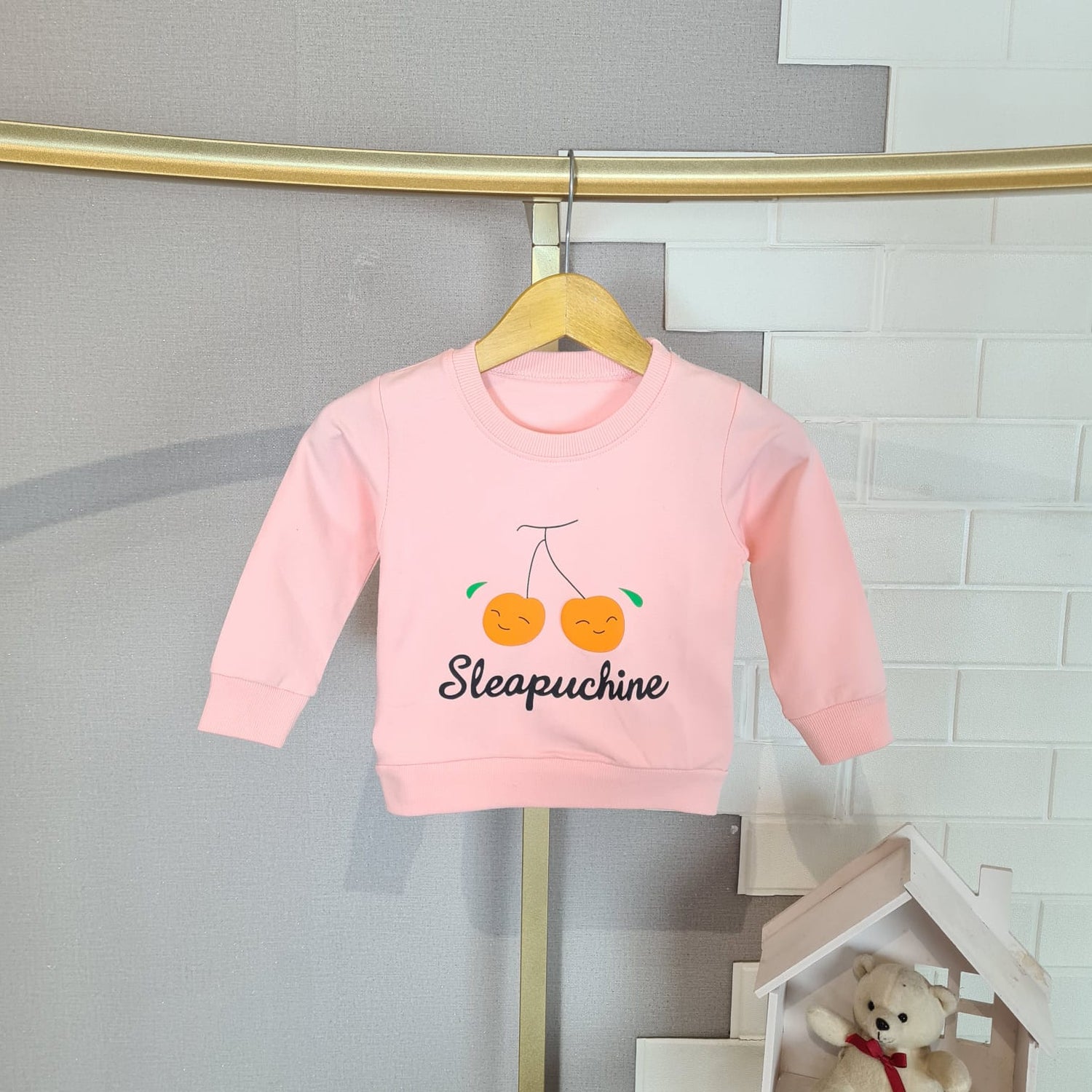 [102512] - Baju Atasan Kaos Sweater Fashion Import Anak Perempuan - Motif Cherry Smile