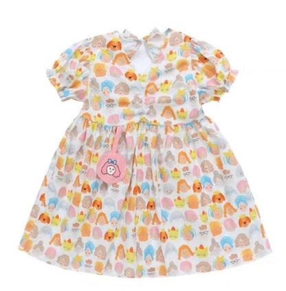 [340413-V1] - Baju Dress Lengan Pendek Fashion Anak Perempuan - Motif Beautiful Head