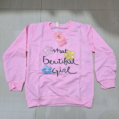 [340324-V1] - Baju Atasan Sweater Fashion Anak Perempuan - Motif Beautiful Writing