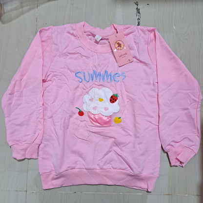 [340325-V1] - Atasan Sweater Anak Perempuan - Motif Sweet Cake