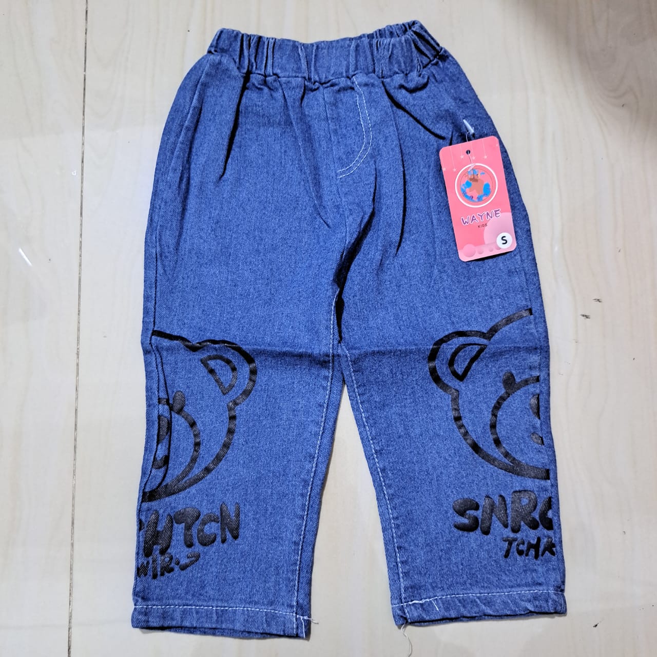 [119369-V1] - Bawahan Celana Panjang Jeans Fashion Anak Laki-Laki - Motif Bear Head