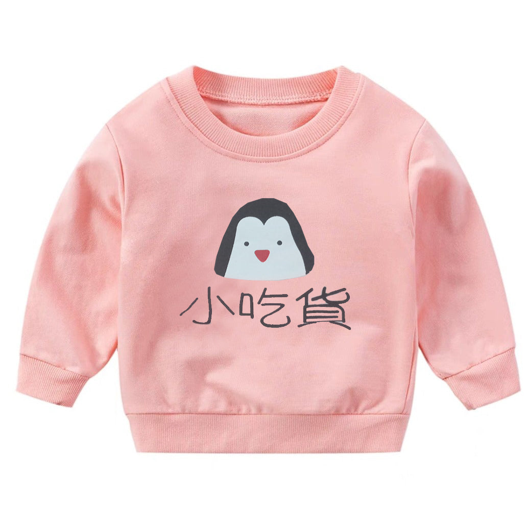 [102516] - Baju Atasan Sweater Fashion Import Anak Perempuan - Motif Write Penguins