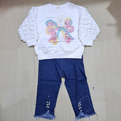 [001361] - Setelan Ootd Fashion Anak - Motif Glittering Ribbon