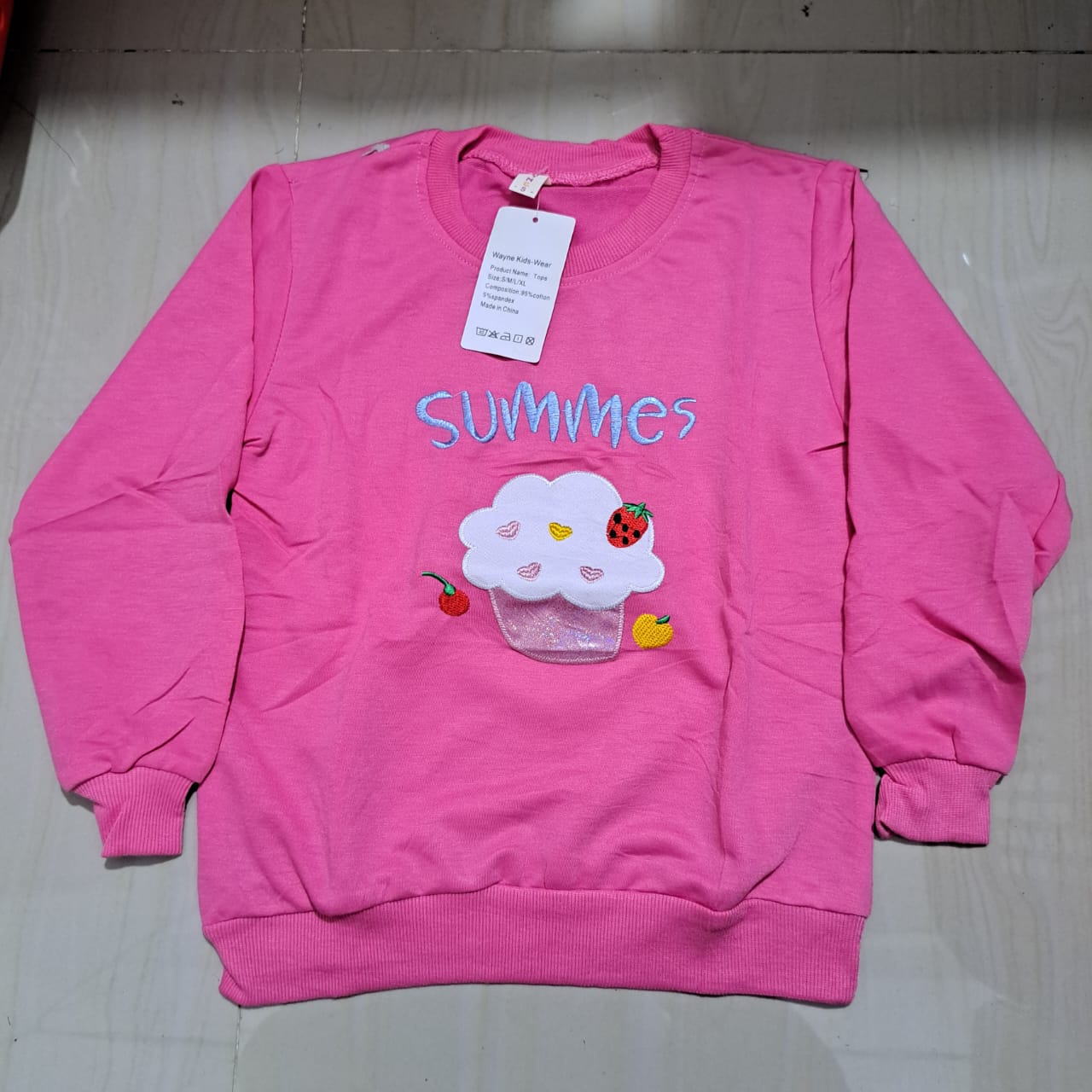 [340325-V1] - Atasan Sweater Anak Perempuan - Motif Sweet Cake