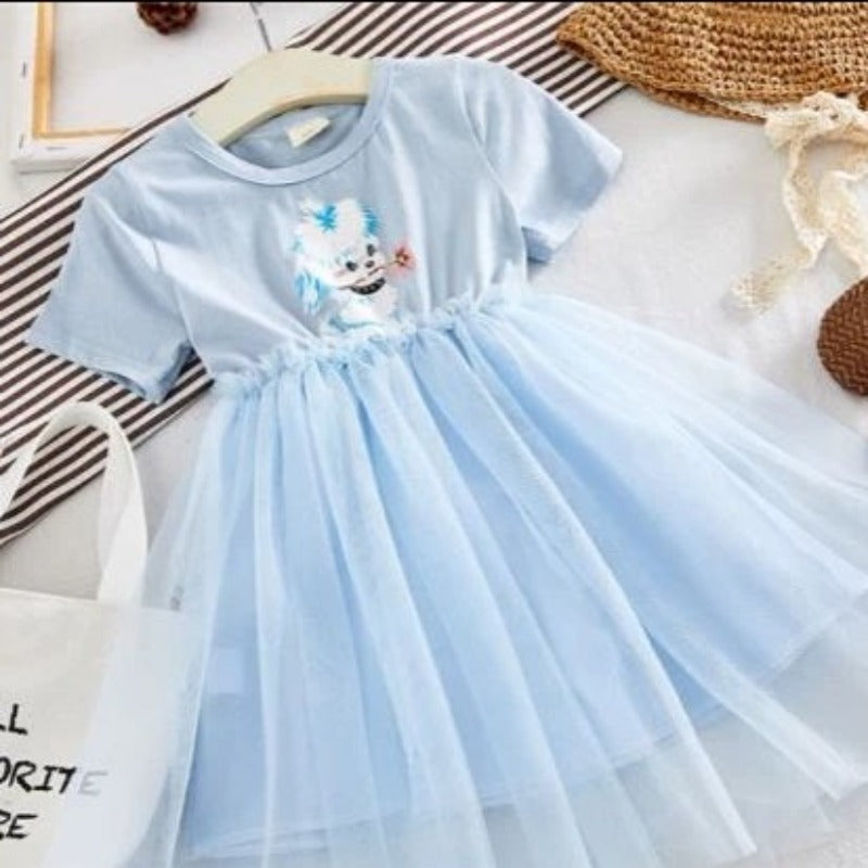 [507750] - Baju Dress Lengan Pendek Fashion Anak Perempuan - Motif Plain Tutu