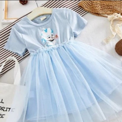 [507750] - Baju Dress Lengan Pendek Fashion Anak Perempuan - Motif Plain Tutu