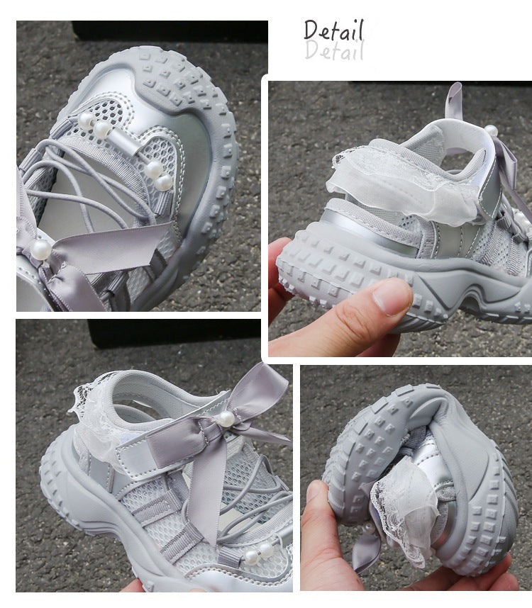 [381282 Size 21-36] - Sepatu Sandal Lightweight Sports Shoes Anak Perempuan Cewek - Motif Strap Cute Bow - BABYHOKI STORE