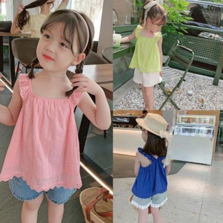 [507S101] - Baju Atasan Kutung Fashion Anak Perempuan - Motif Lace Casual