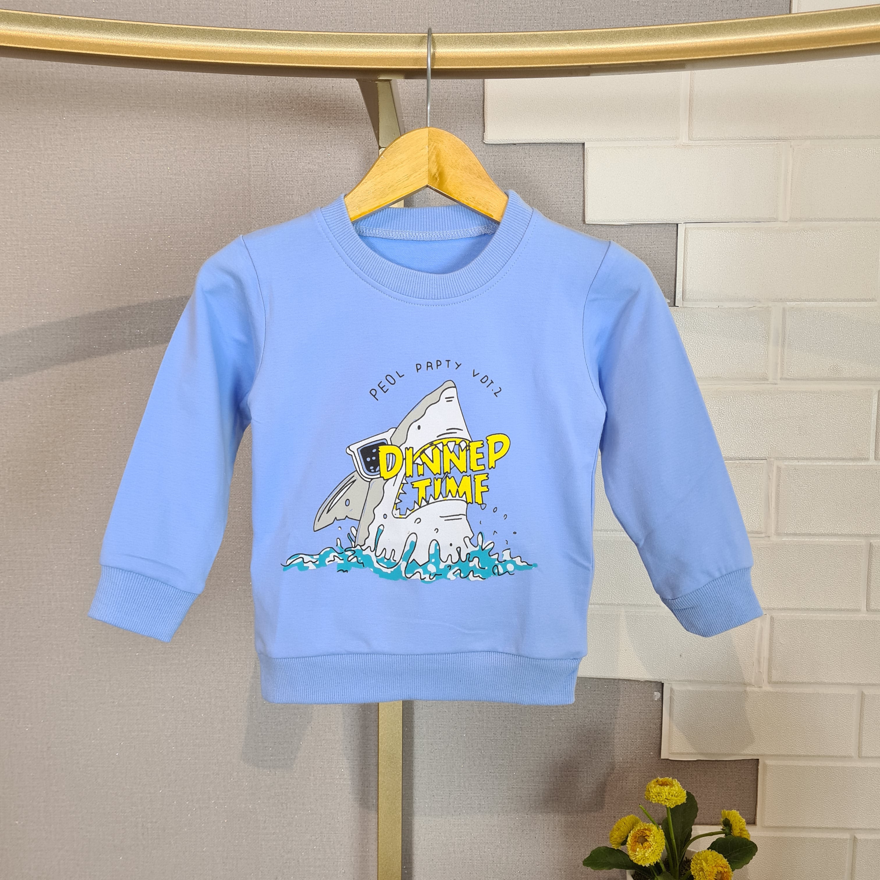 [102444] - Baju Atasan Sweater Fashion Anak Laki-Laki - Motif Big Shark