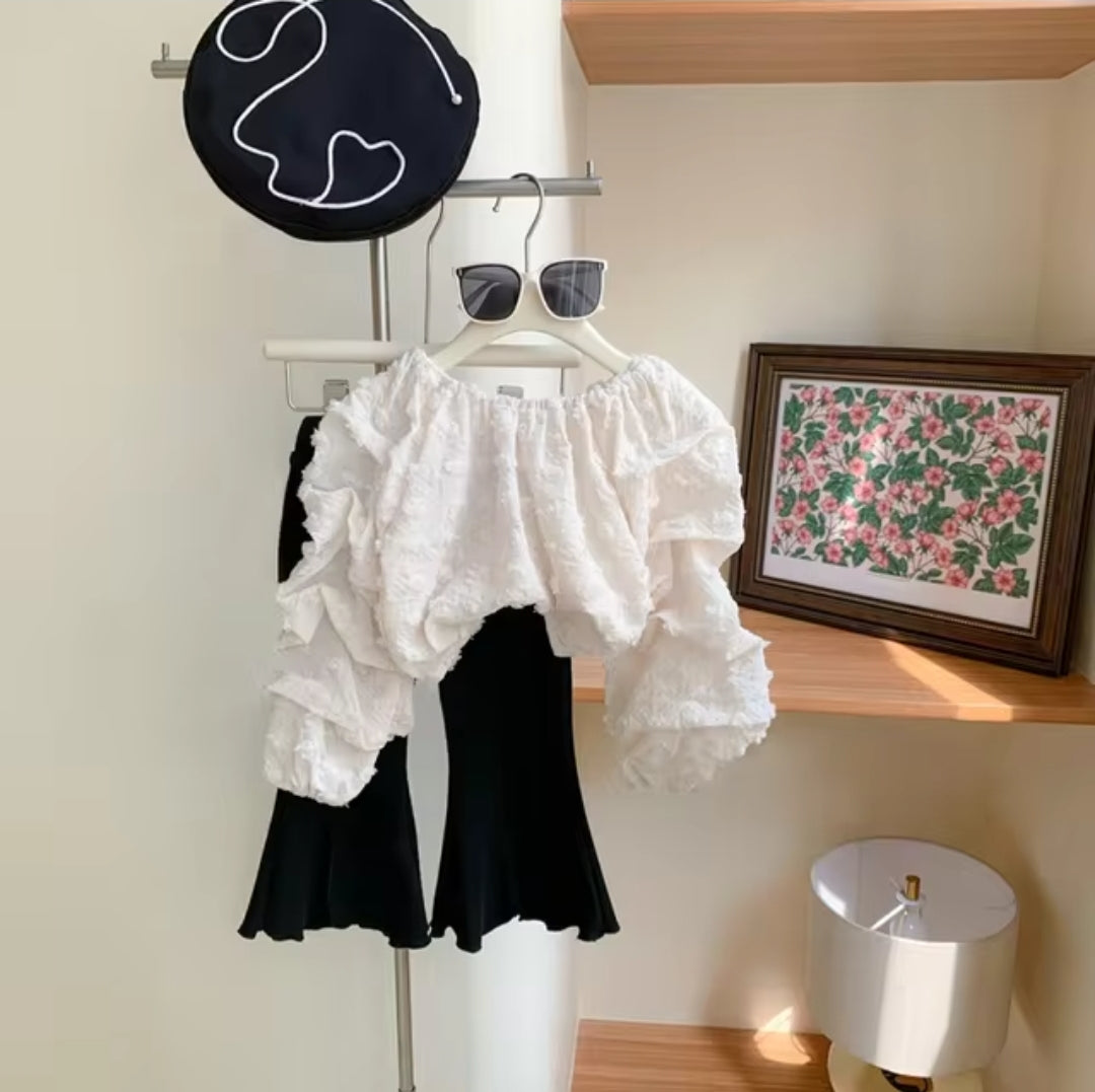 [363546] - Setelan Blouse Celana Cutbray Anak Perempuan - Motif Wavy Bloom