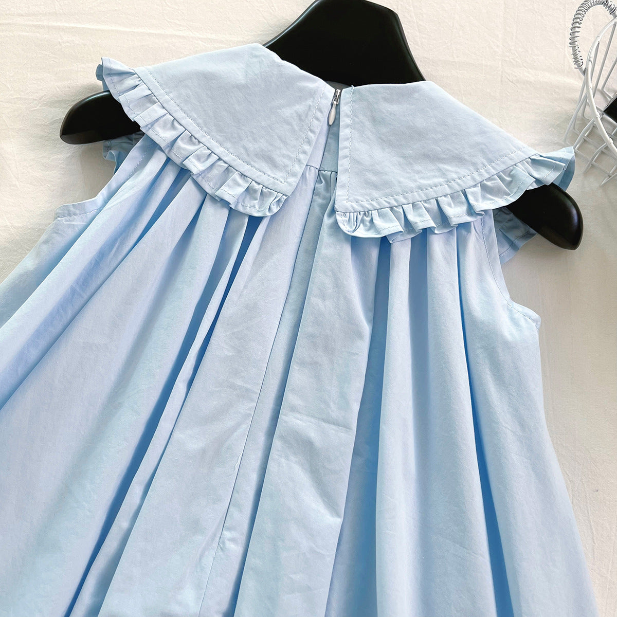 [963233] - Baju Gaun Dress Summer Lengan Kutung Korean Stle Anak Perempuan Cewek - Motif Top Collar - BABYHOKI STORE