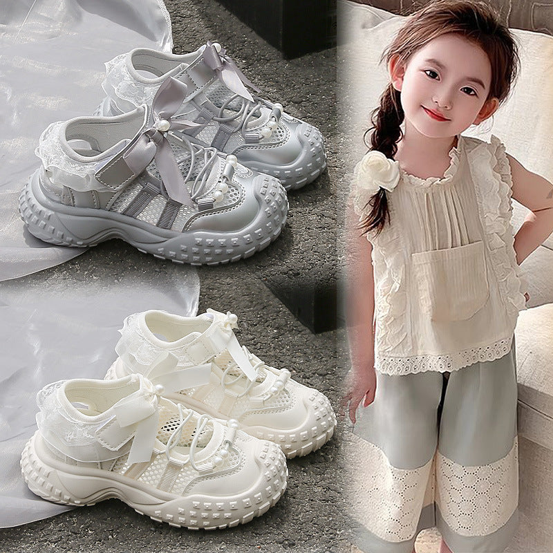 [381282 Size 21-36] - Sepatu Sandal Lightweight Sports Shoes Anak Perempuan Cewek - Motif Strap Cute Bow - BABYHOKI STORE