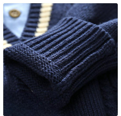 [5131052] - Baju Kemeja Sweater Lengan Panjang Fashion Import Anak Laki-Laki - Motif Rope Knot