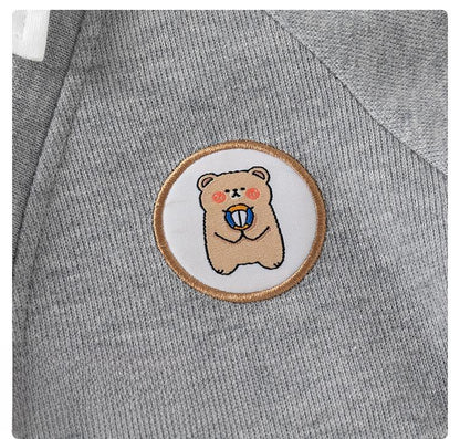 [5131053] - Baju Kemeja Sweater Lengan Panjang Fashion Anak Laki-Laki - Motif Bear Style