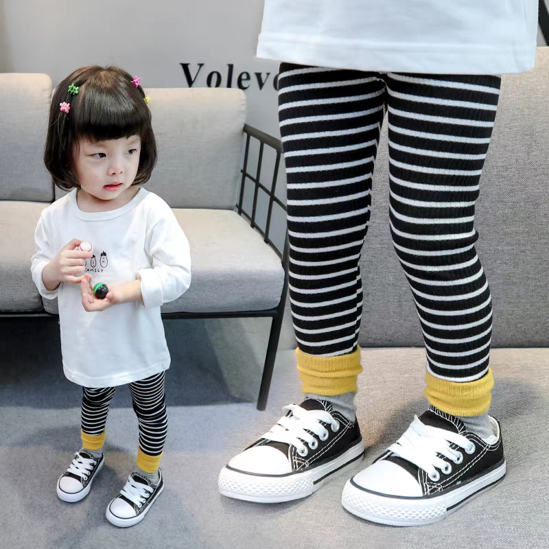 [507763] - Bawahan Celana Panjang Legging Fashion Import Anak Perempuan - Motif Thick Stripes